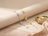 Pearl & Halo Zirconia Bracelet