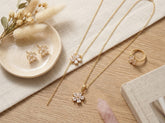 Floral Blossom Clover Zirconia Jewelry Set
