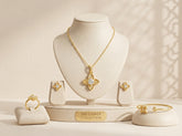 Gold Plated Four-Leaf Clover Jewelry Set