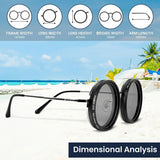 Adjustable Tint Polarized Sunglasses Retro Round