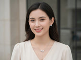 Floral Drop CZ Necklace Set