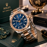 Rolex Sky-Dweller Two-Tone Rose Gold & Steel Blue Dial Luxury Watch