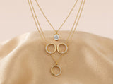 Double Ring Sparkle Pendant Set
