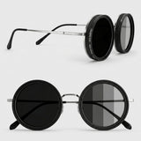 Adjustable Tint Polarized Sunglasses Retro Round