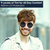 Adjustable Tint Polarized Sunglasses Retro Round