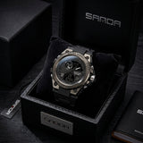 Sanda Men'S Sports Watch Trendy Multi-Kinetic Luminous Waterproof Watch With Calendar Dual Display Quartz Electronic Watch