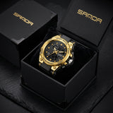 Sanda Men'S Sports Watch Trendy Multi-Kinetic Luminous Waterproof Watch With Calendar Dual Display Quartz Electronic Watch
