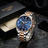 BOYZHE Automatic Mechanical Watch Steel Belt
