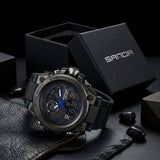 Sanda Men'S Sports Watch Trendy Multi-Kinetic Luminous Waterproof Watch With Calendar Dual Display Quartz Electronic Watch