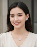Floral Drop CZ Necklace Set