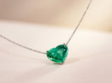 Emerald Heart Crystal Pendant Necklace