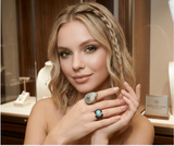 Crystal Embellished Teardrop Statement Ring