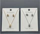 Oval Sparkle CZ Pendant Set