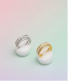 Pearl Crystal Band Ring