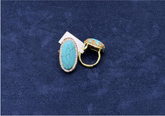 Turquoise Oval Crystal Statement Ring