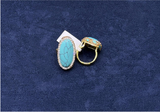 Turquoise Oval Crystal Statement Ring