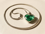 Emerald Heart Crystal Pendant Necklace