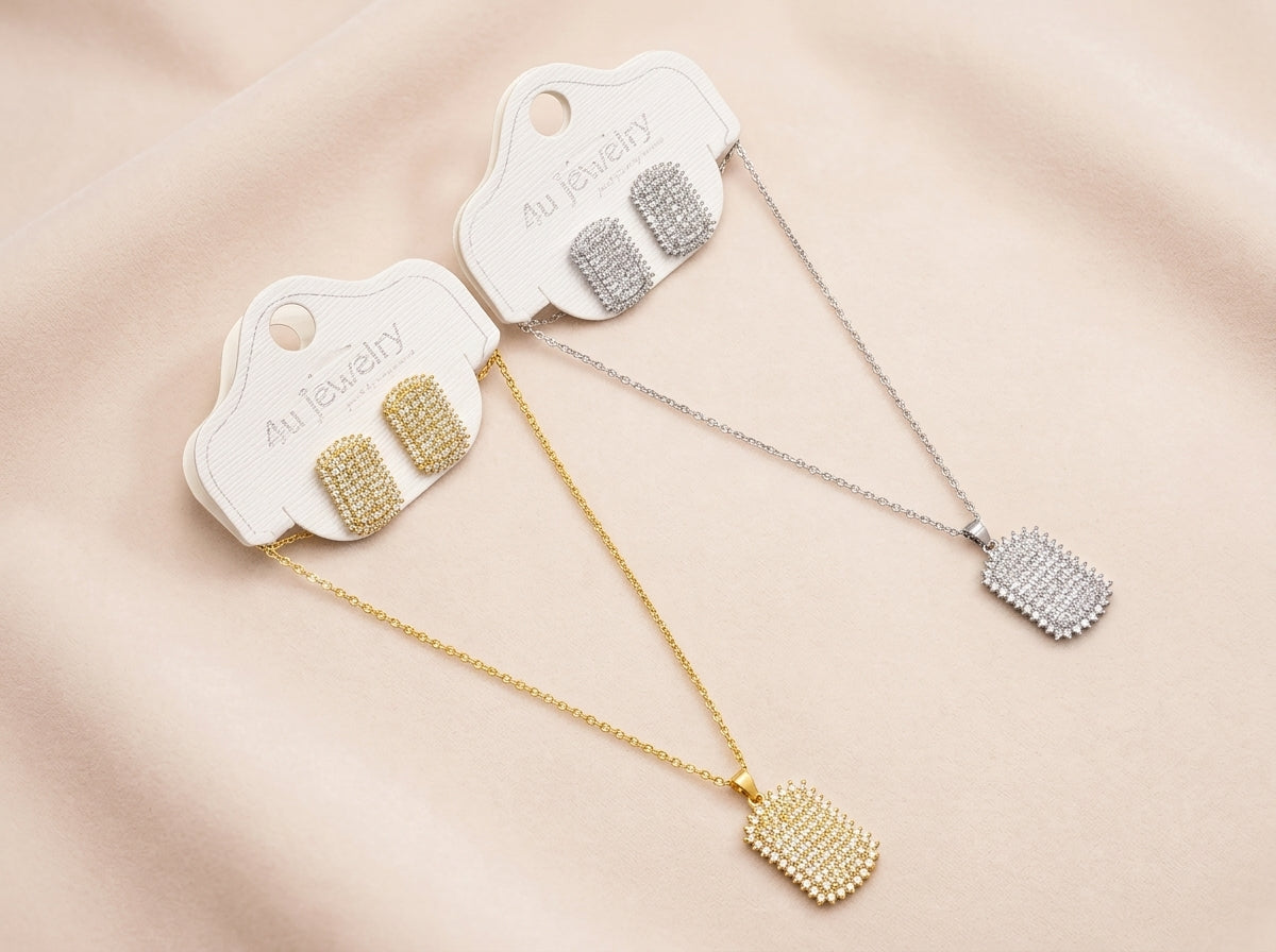 Luxe Pavé Pendant Set
