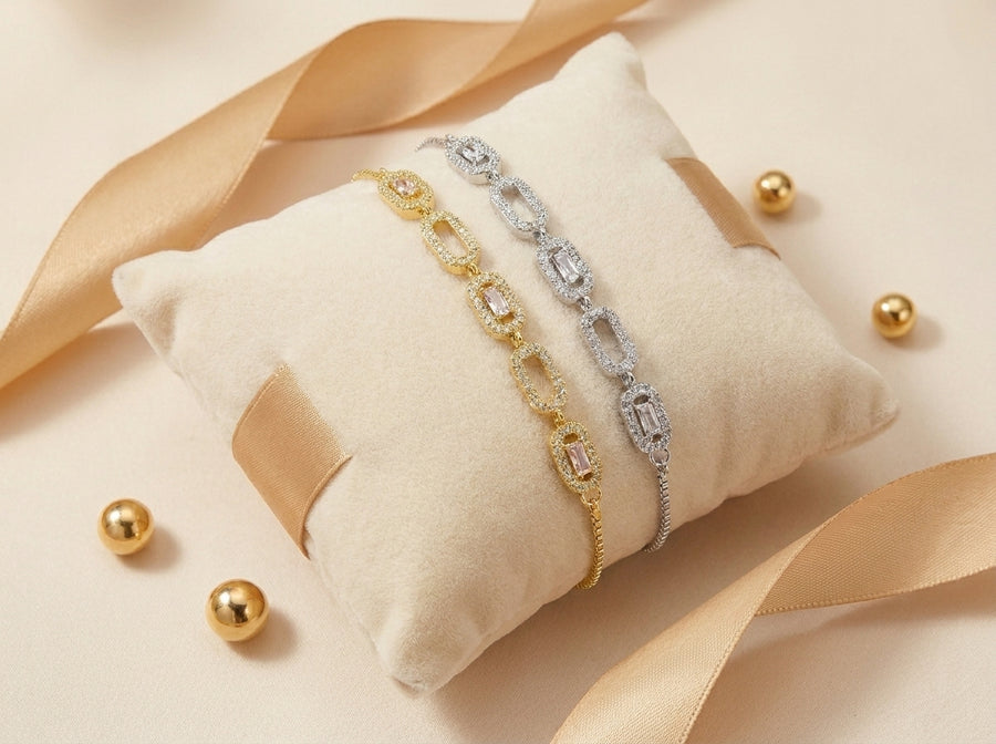 Vintage Zircon Link Bracelet