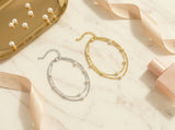 Double Layer Pearl Chain Bracelet