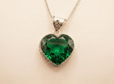 Emerald Heart Crystal Pendant Necklace