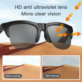 Smart Glasses Wireless Bluetooth Sunglasses Open Ear Music&Hands-Free Calling,for Men&Women,Dual Polarized Lenses,IP4 Waterproof,Connect Mobile Phones & Tablets, One Size
