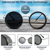 Adjustable Tint Polarized Sunglasses Retro Round