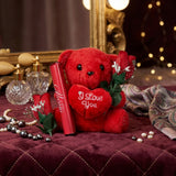 Valentine Teddy & Flower Gift Set