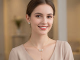 Floral Drop CZ Necklace Set
