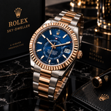 Rolex Sky-Dweller Two-Tone Rose Gold & Steel Blue Dial Luxury Watch