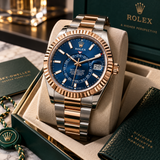 Rolex Sky-Dweller Two-Tone Rose Gold & Steel Blue Dial Luxury Watch