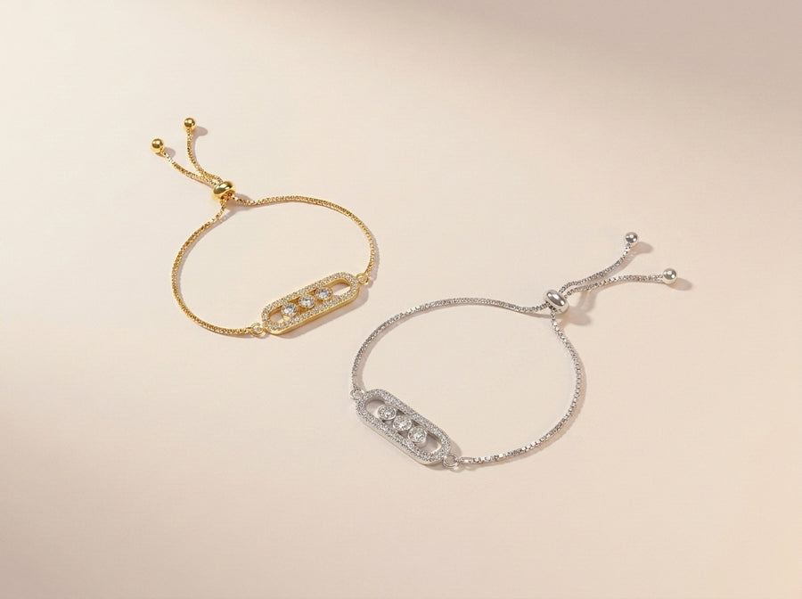 Triple Zircon Link Bracelet