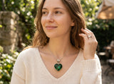 Emerald Heart Crystal Pendant Necklace
