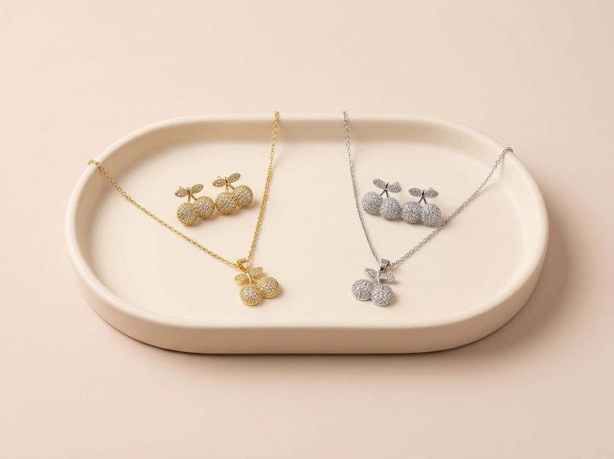 Pave Cherry Sphere Set