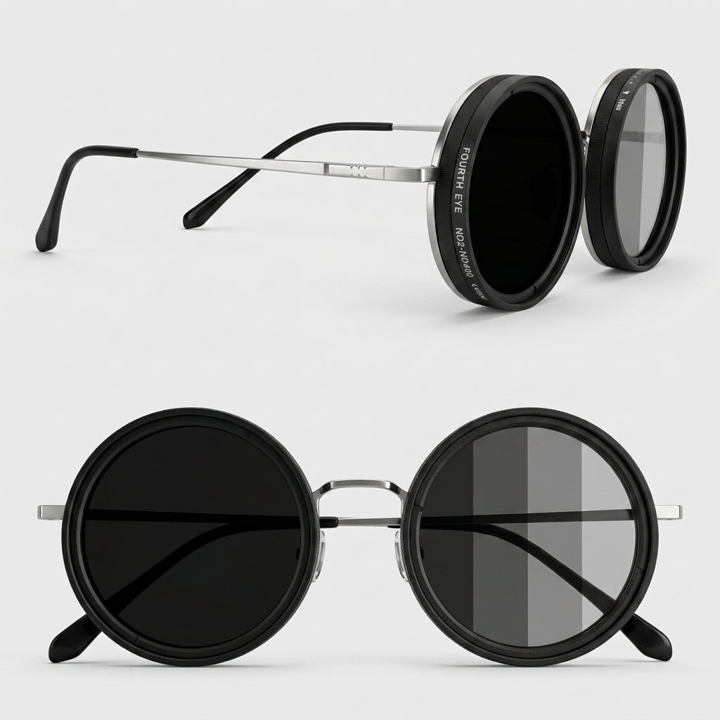 Adjustable Tint Polarized Sunglasses Retro Round