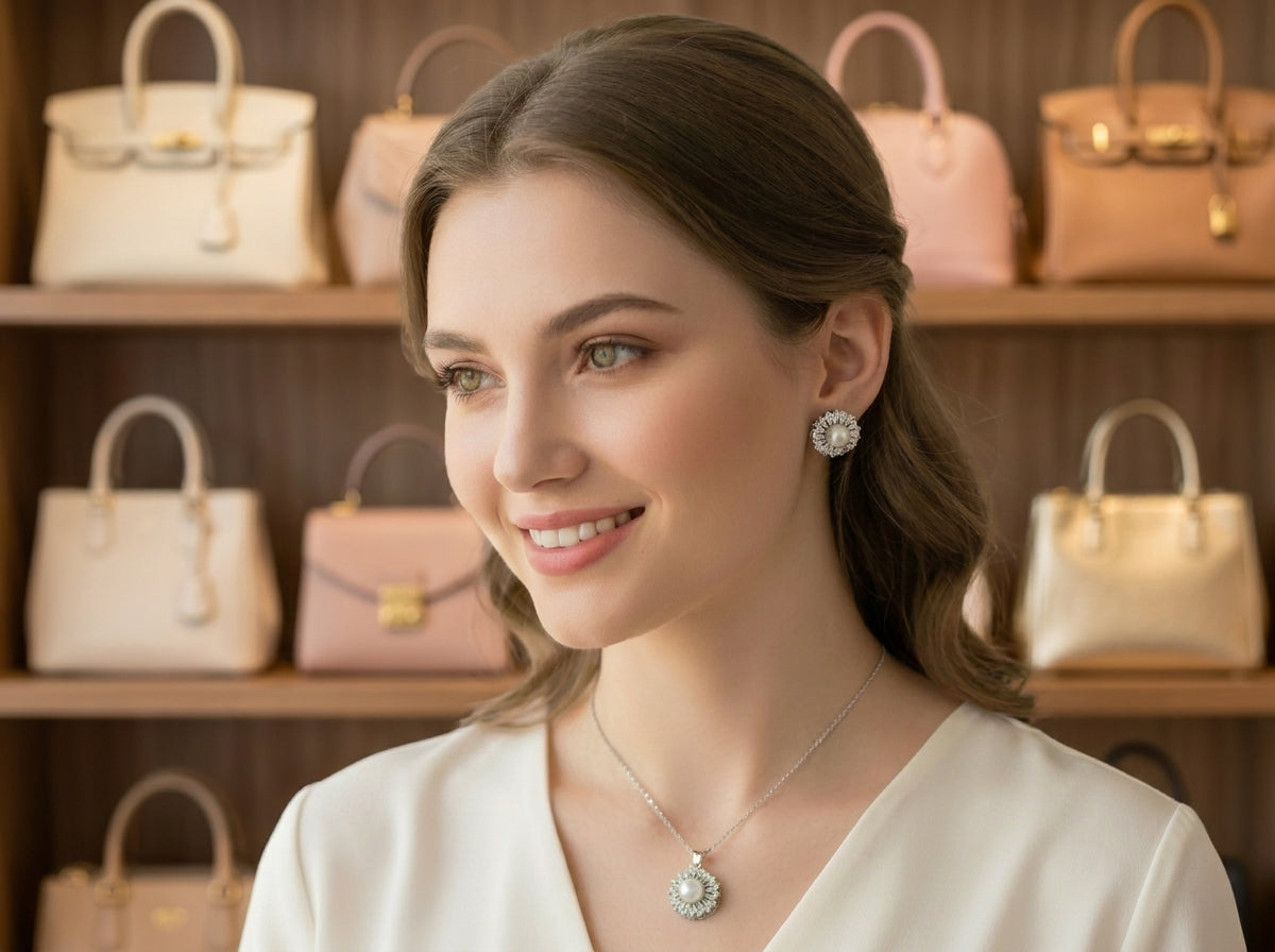 Classic Pearl Pendant Jewelry Set