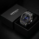 Sanda Men'S Sports Watch Trendy Multi-Kinetic Luminous Waterproof Watch With Calendar Dual Display Quartz Electronic Watch