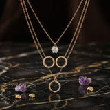 Double Ring Sparkle Pendant Set