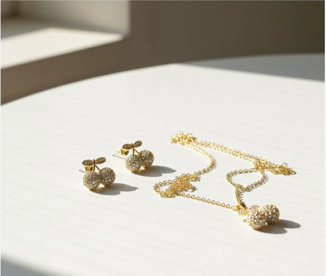 Pave Cherry Sphere Set