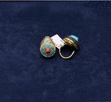 Crystal Embellished Teardrop Statement Ring
