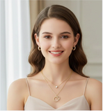 Double Ring Sparkle Pendant Set