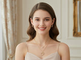 Double Ring Sparkle Pendant Set