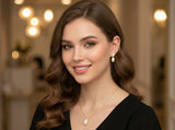 Oval Sparkle CZ Pendant Set