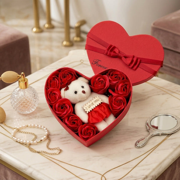 Heart-Shaped Flower Gift Box