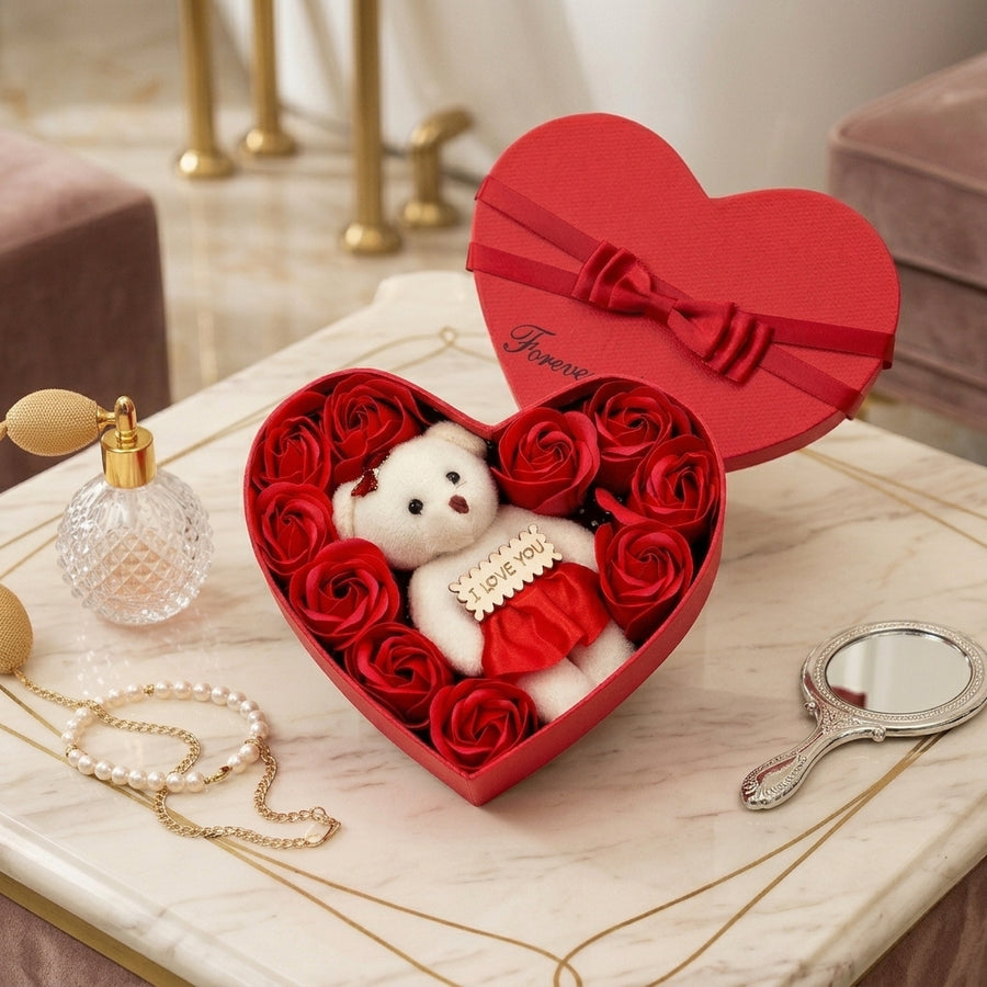 Heart-Shaped Flower Gift Box