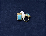 Rectangular Crystal Statement Ring