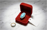 Turquoise Oval Crystal Statement Ring