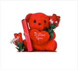 Valentine Teddy & Flower Gift Set