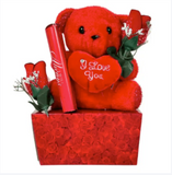Valentine Teddy & Flower Gift Set
